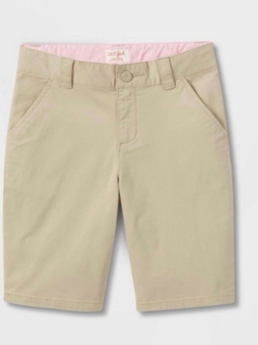 Cat & Jack Girls' Uniform Chino Shorts Khaki Size 8 new